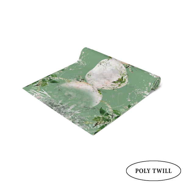 Triple Moon Table Runner Altar Cloth - Green Witch Decor