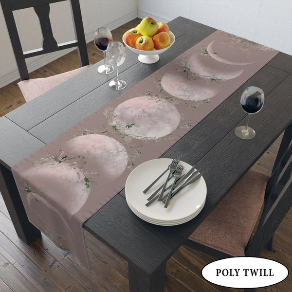 Boho Witchy Moon Phases Table Runner Altar Cloth