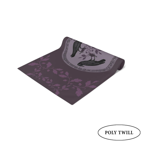 Raven Celtic Altar Table Runner - Gothic Witchy Decor With Black Bird Vibe