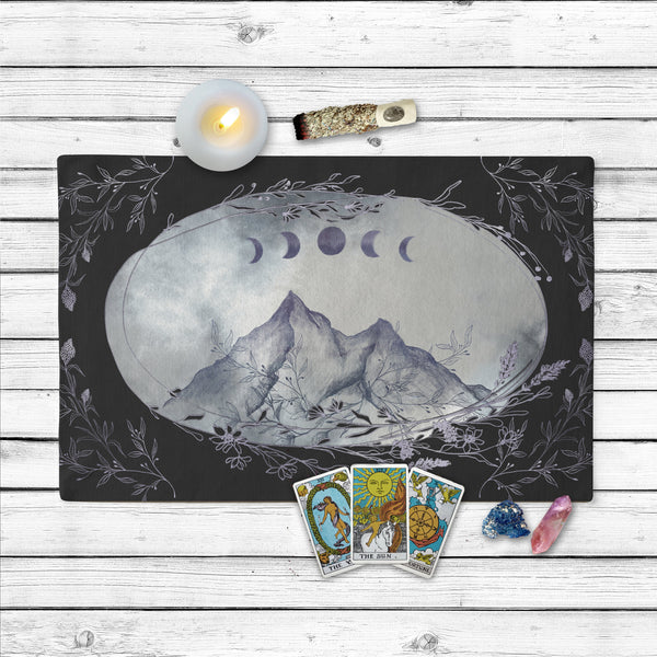 Moon Mountain Tarot Cloth. Altar Cloth Cotton Twill Rec