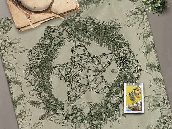 Nature-Themed Altar Cloth For Wicca And Pagan Rituals 22X22 Inch Twill Square