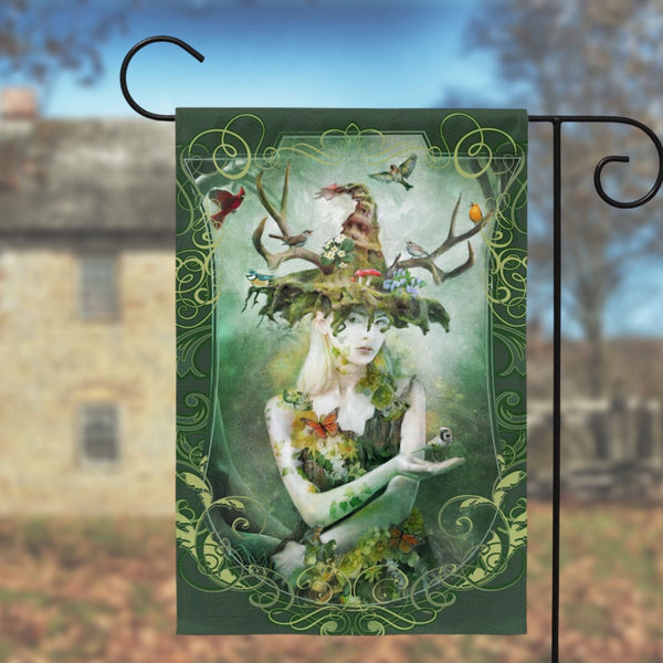 Woodland Nature Witch Garden Flag