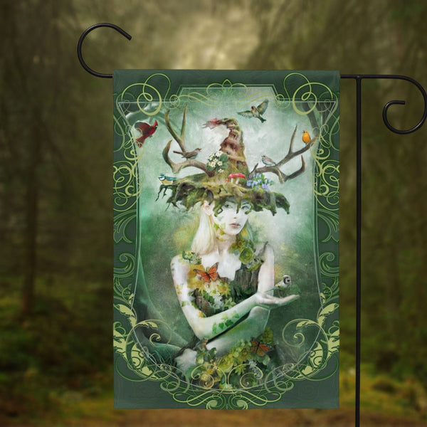 Woodland Nature Witch Garden Flag