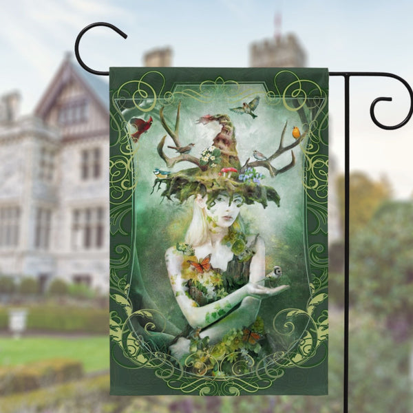 Woodland Nature Witch Garden Flag